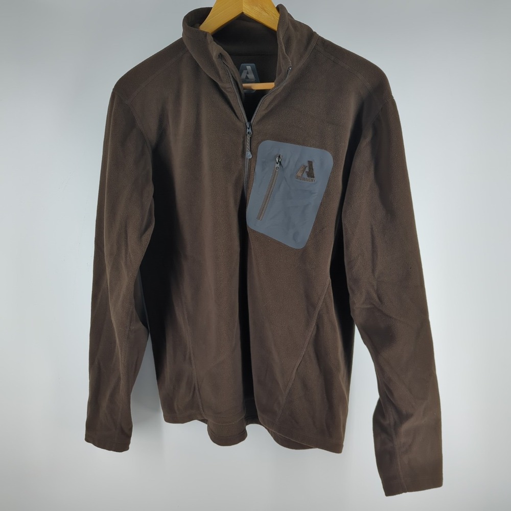 Eddie Bauer First Ascent Mens Brown Quarter Zip Fleece Pullover‎ Jacket Medium